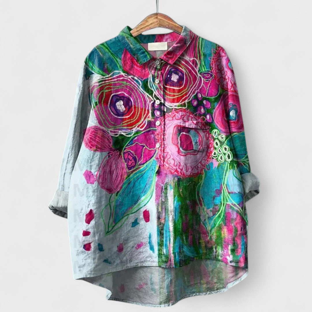 Arianna™ | Camicia floreale artigianale dal fascino raffinato