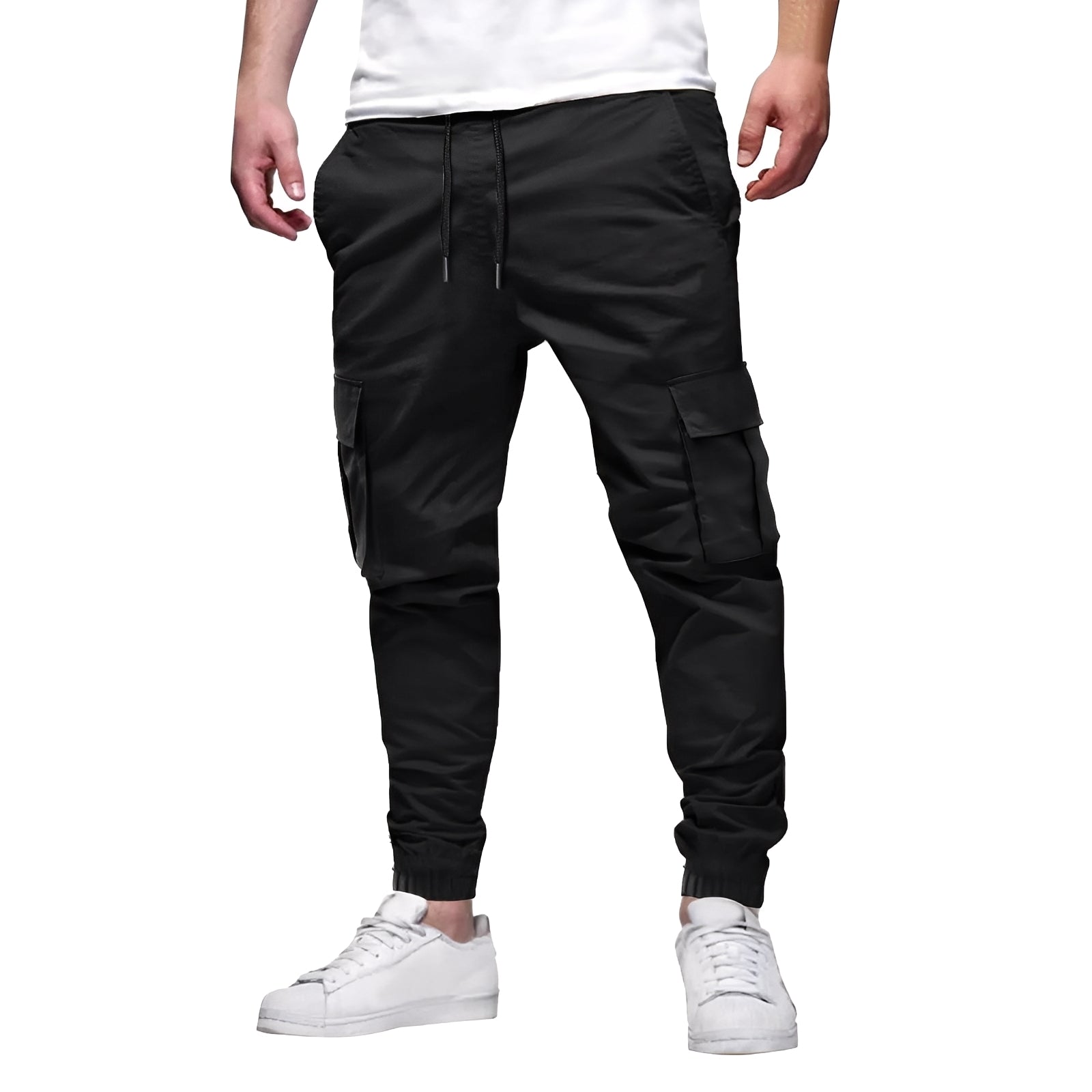 Tevin - Pantaloni cargo elasticizzati casual e stretti per uomo