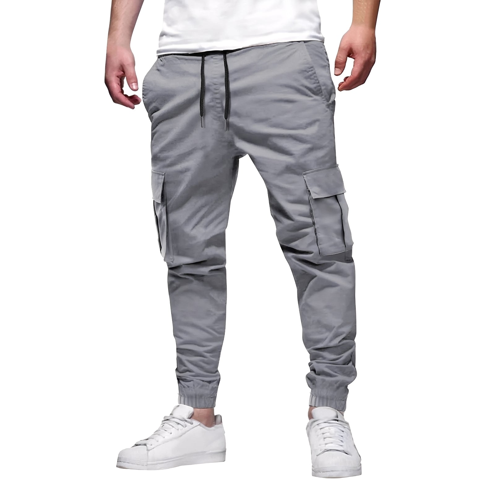 Tevin - Pantaloni cargo elasticizzati casual e stretti per uomo