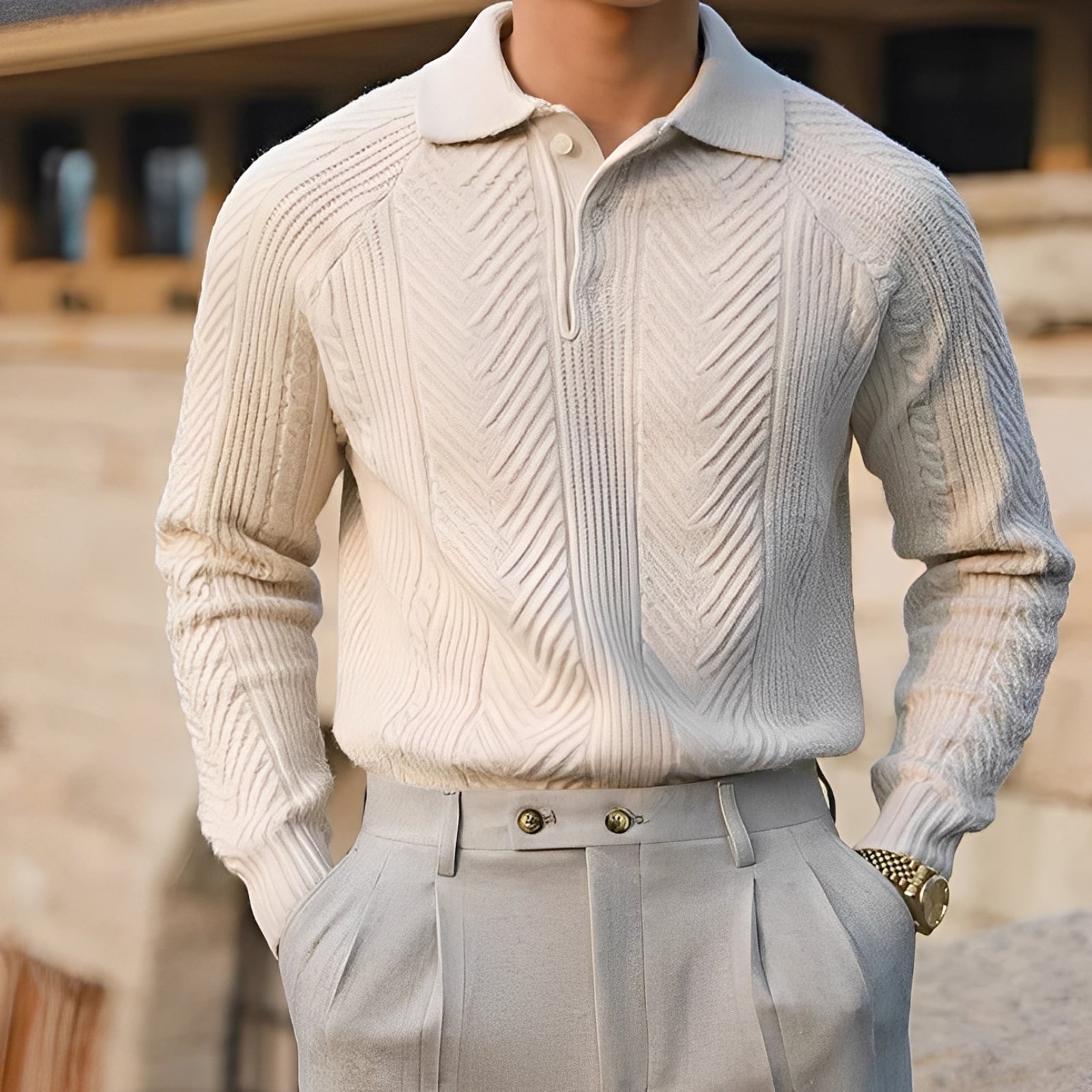 Darius – Maglione a maglia con maniche lunghe