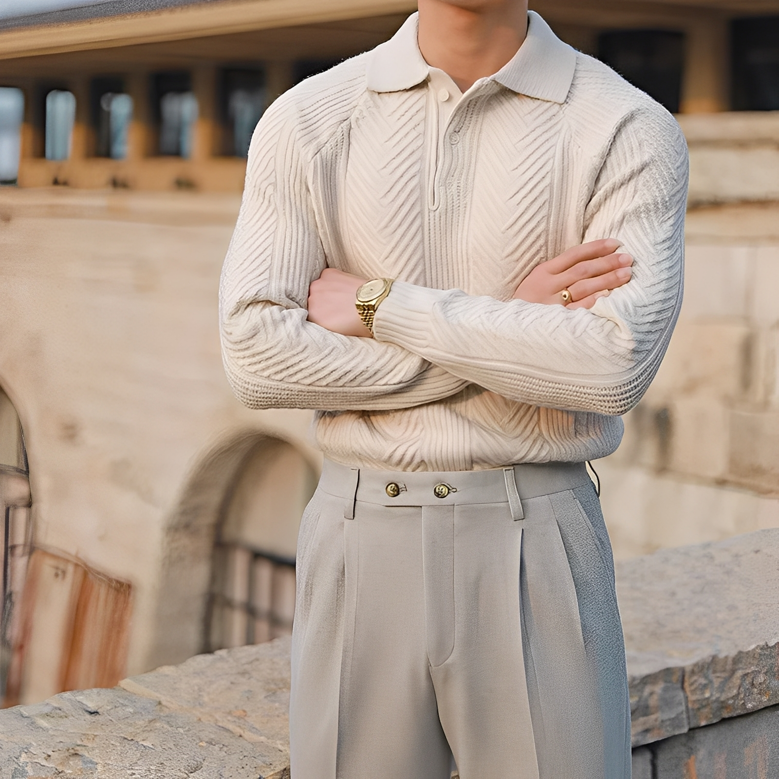 Darius – Maglione a maglia con maniche lunghe