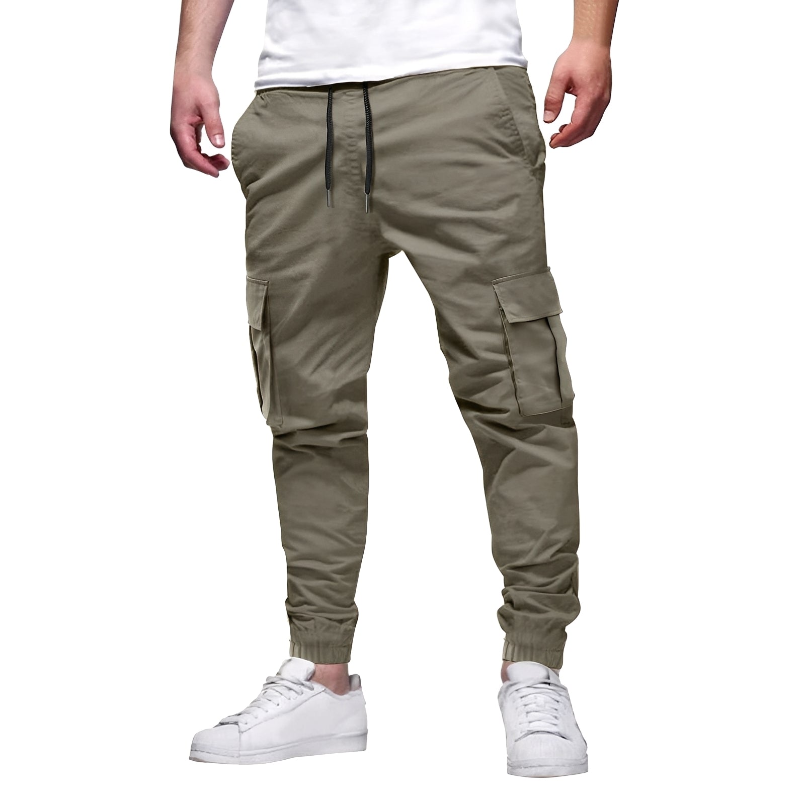 Tevin - Pantaloni cargo elasticizzati casual e stretti per uomo