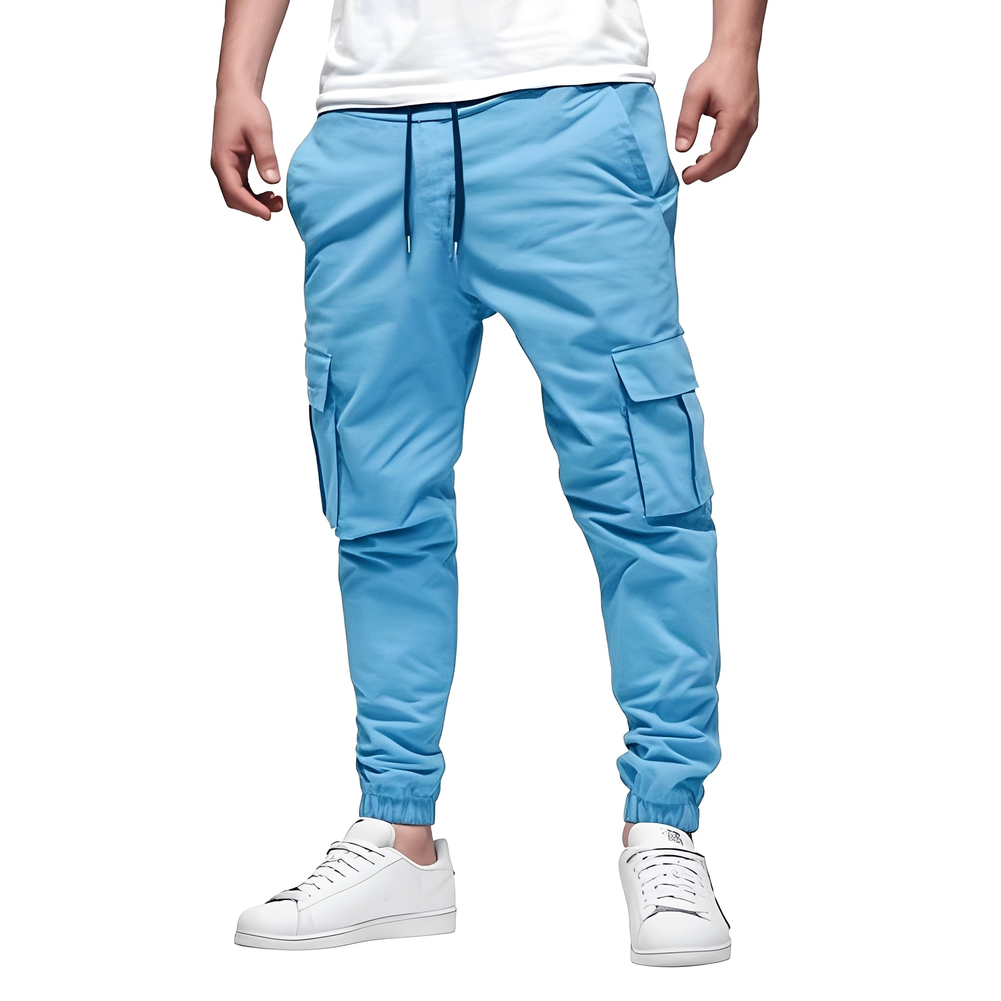 Tevin - Pantaloni cargo elasticizzati casual e stretti per uomo