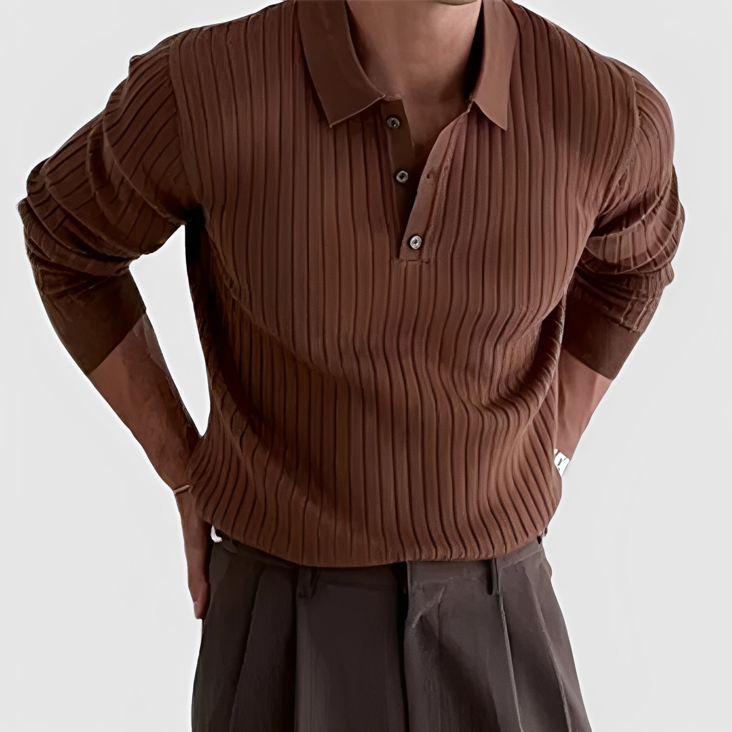Raphael - Camicia a maniche lunghe con colletto a revers per uomo