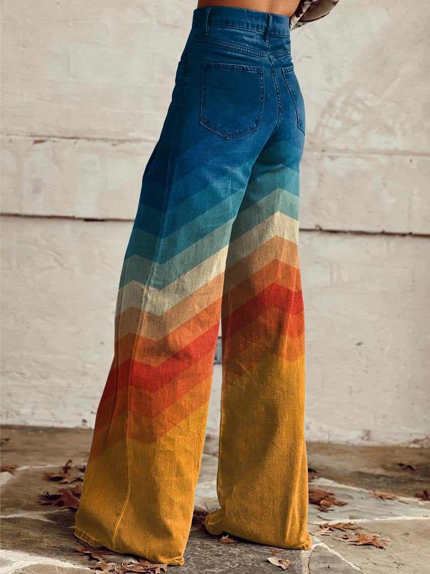 Léa - Pantaloni retrò eleganti a zigzag