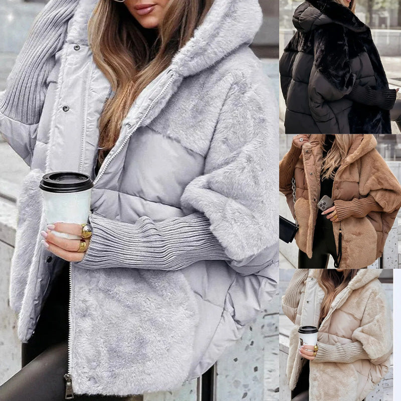 JESSIE™|GIUBBOTTO PATCHWORK CON CAPPUCCIO