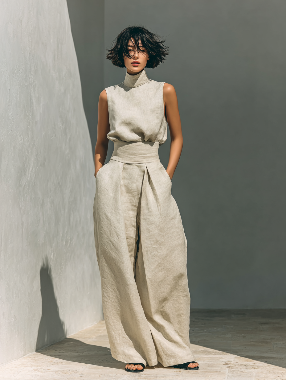 Chiara™ | Completo Minimal in Cotone e Lino