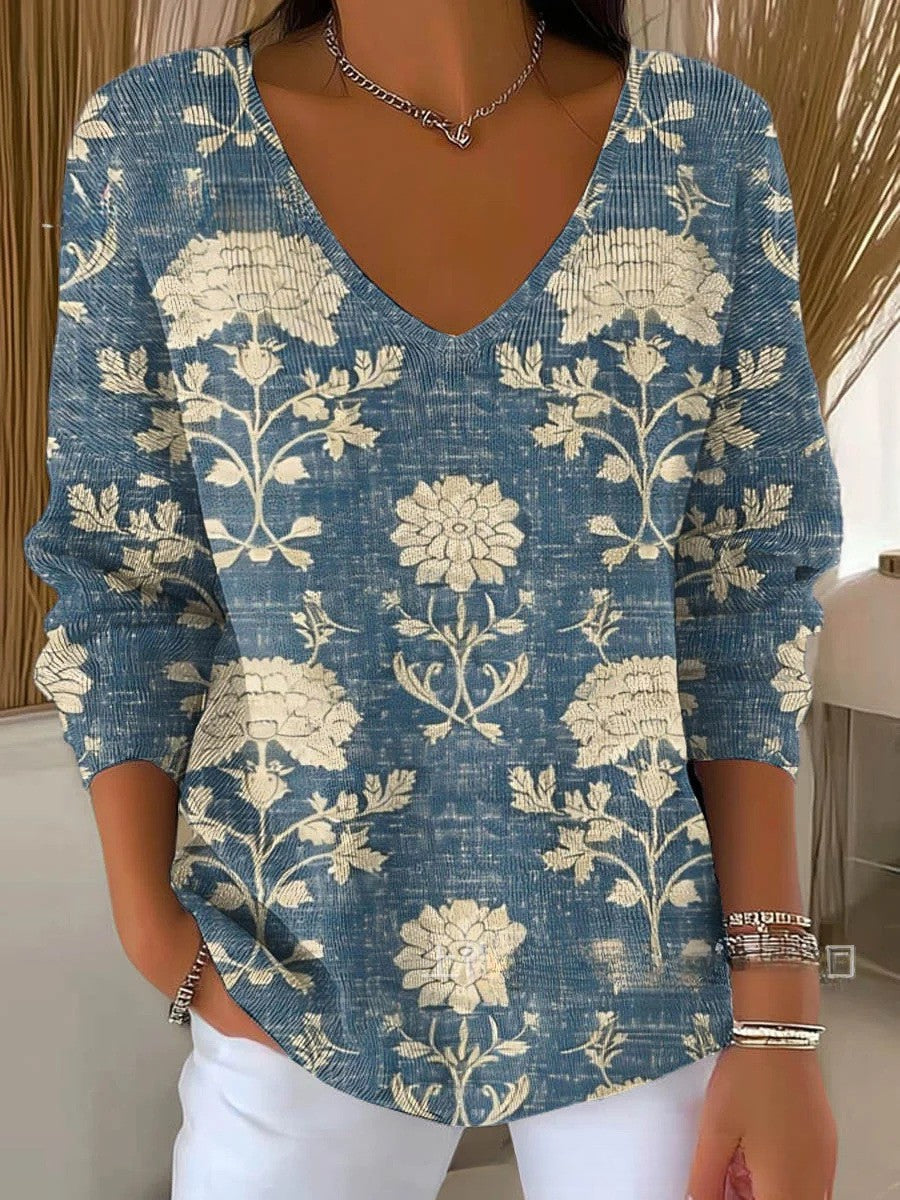 Béatrice – Pull coloré avec col en V