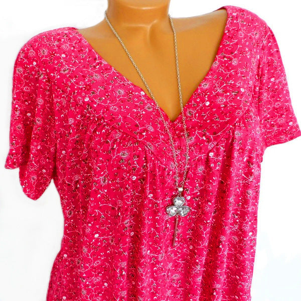 Flora™ | T-shirt con Scollo a V Floreale