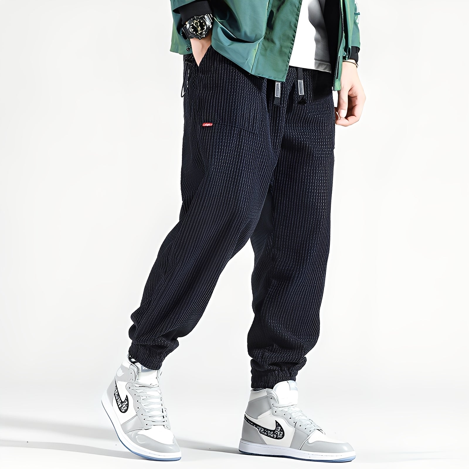 Kodey - Pantaloni a coste larghi e casual per uomo