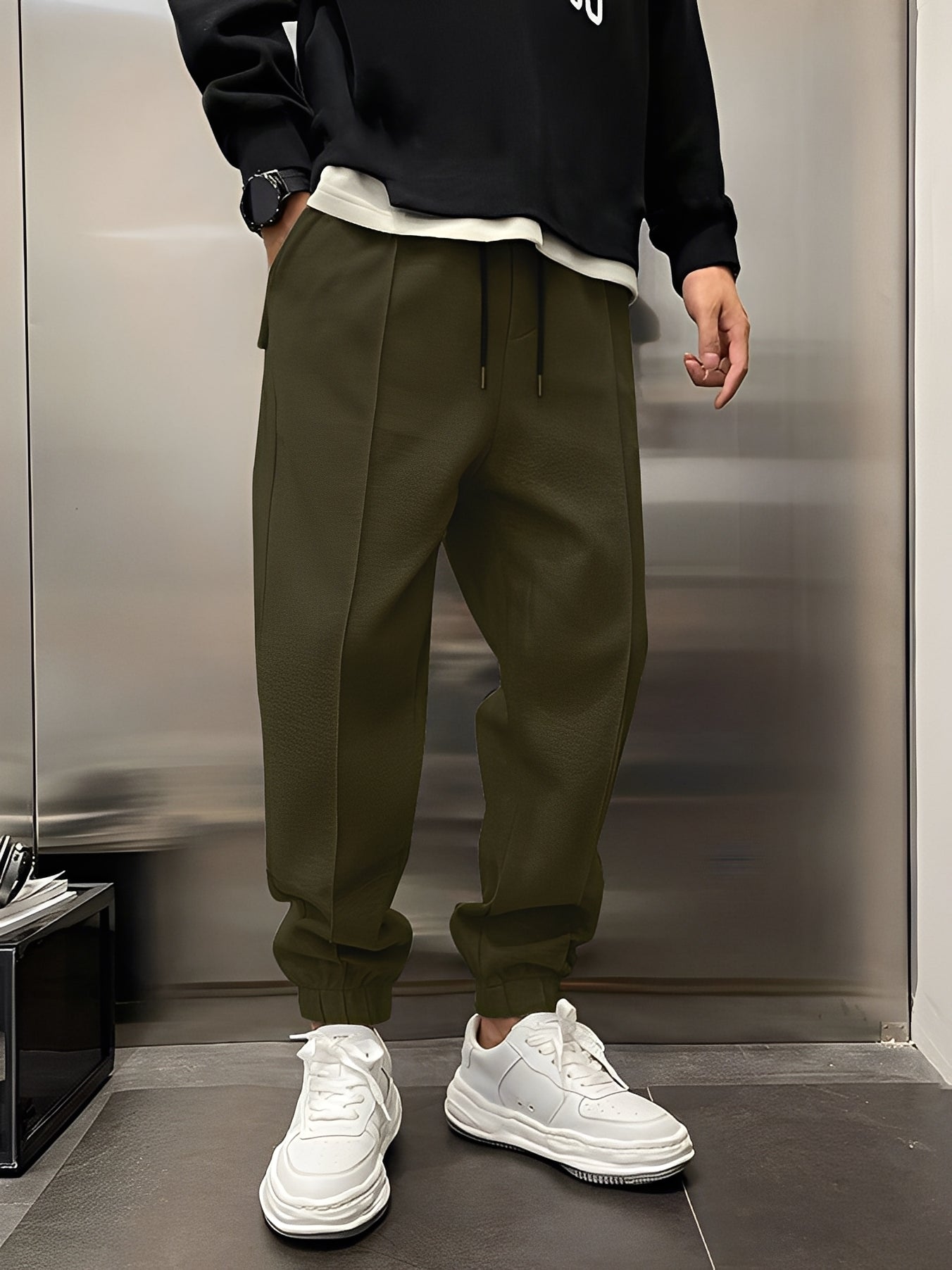 Philip - Pantaloni larghi, spessi e casual per uomini