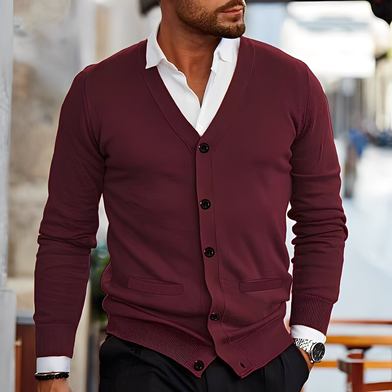 Terence - Maglione retro con tasche per uomini