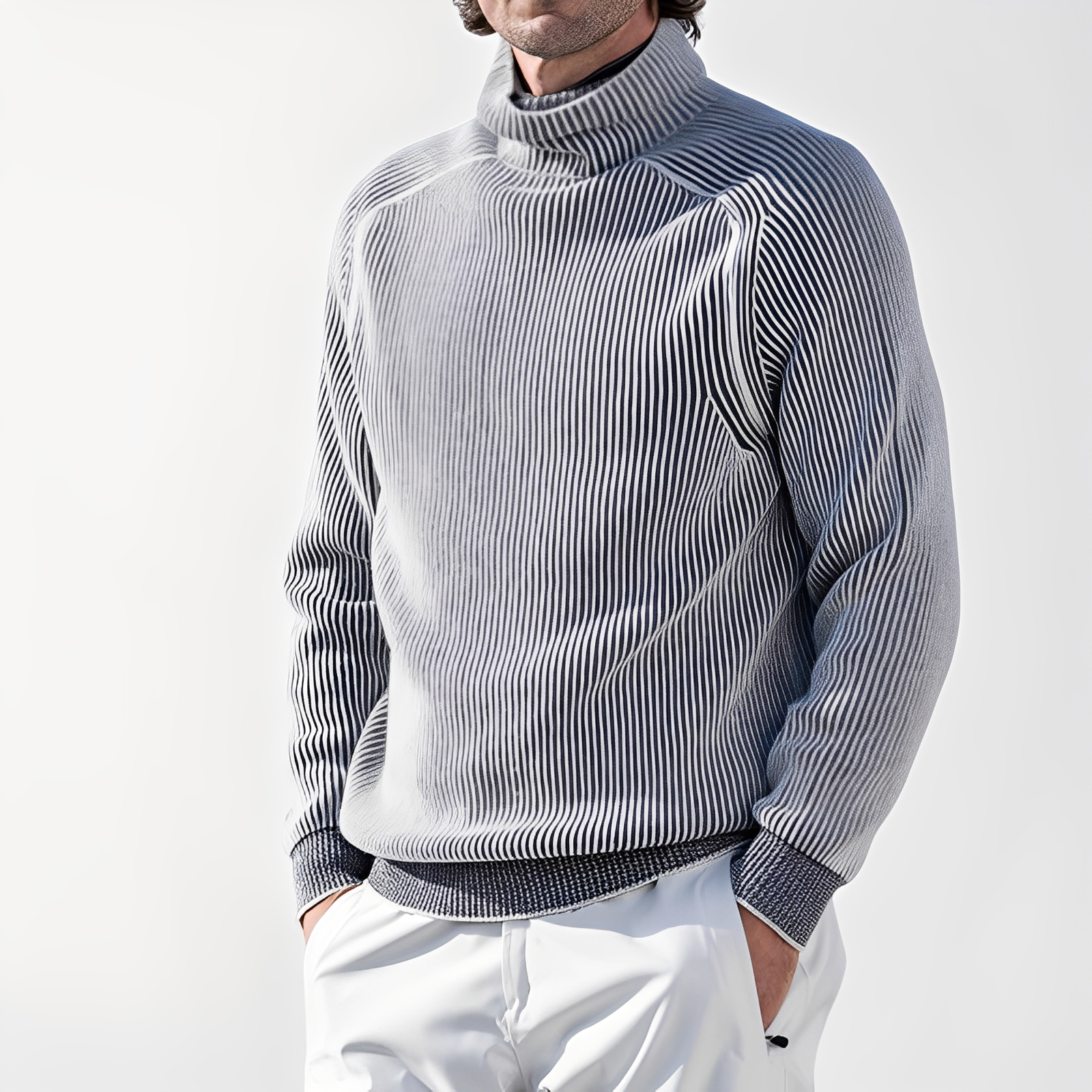 Jarrett - Maglione in cashmere casual con collo alto per uomo