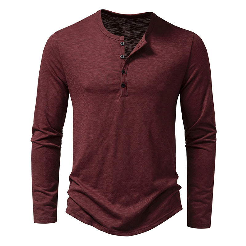 Randall - Camicia casual a maniche lunghe con bottoni per uomo