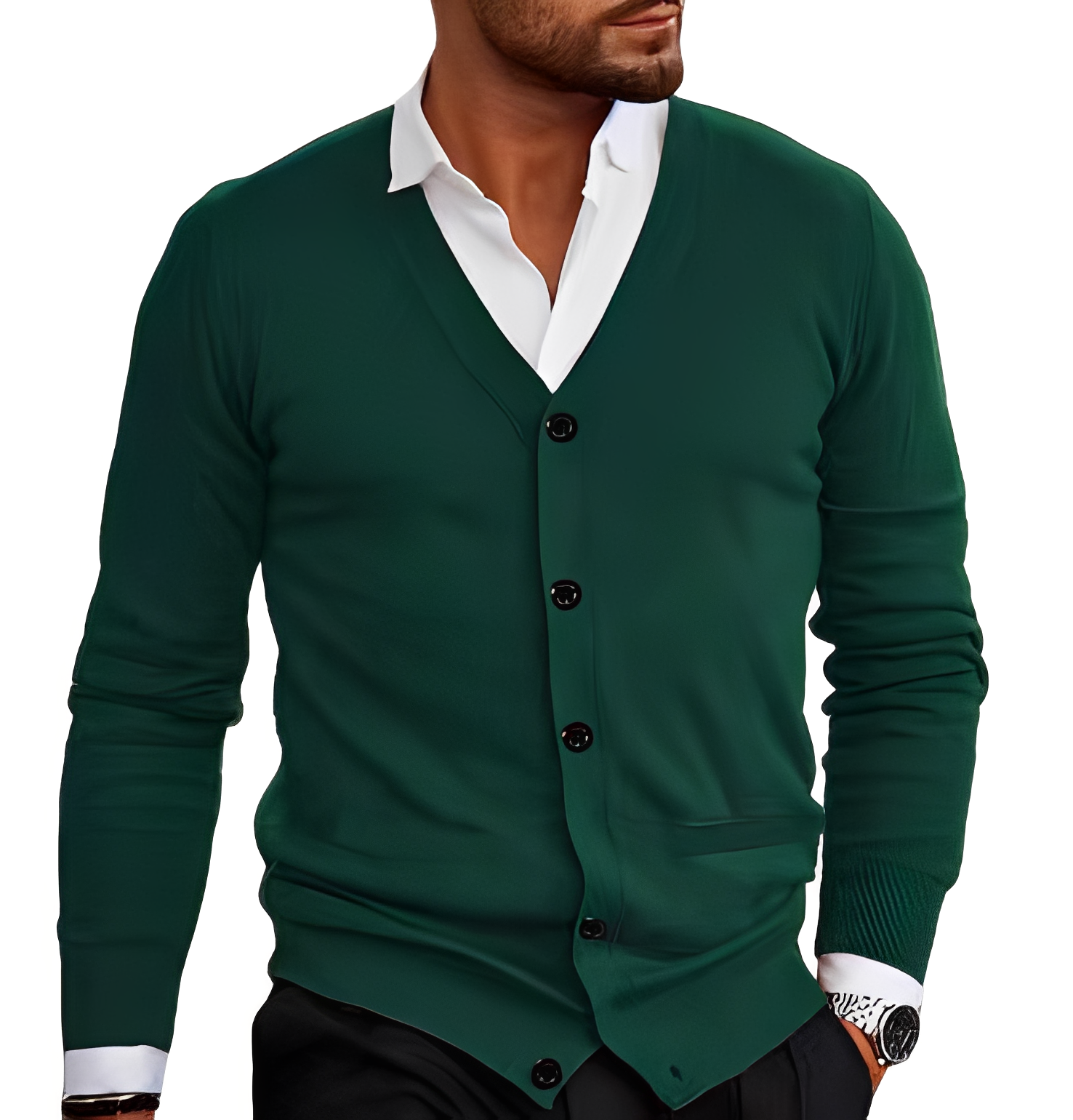 Terrell - Cardigan casual con tasche per uomini