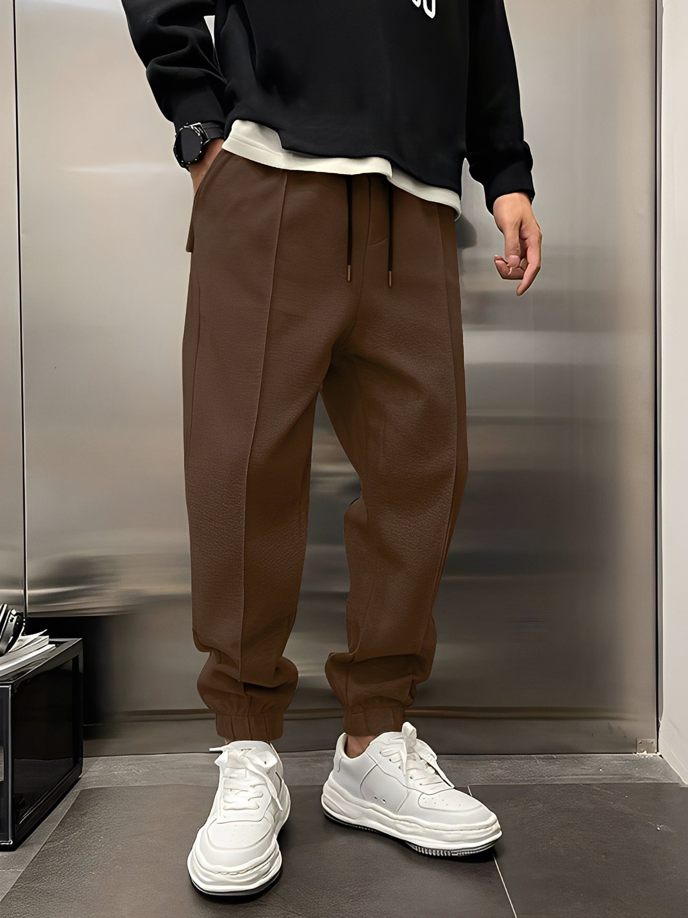 Philip - Pantaloni larghi, spessi e casual per uomini