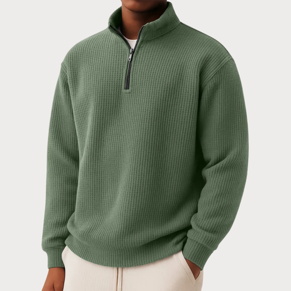 SILVORO | Maglione a Maglia Senza Tempo con Mezzo Zip