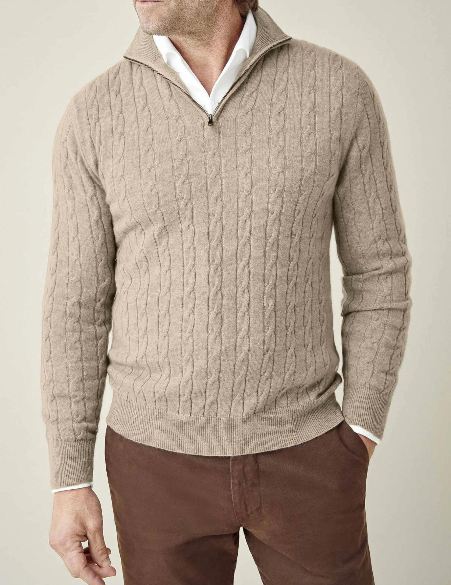 Zephyr - Maglione a trecce con zip