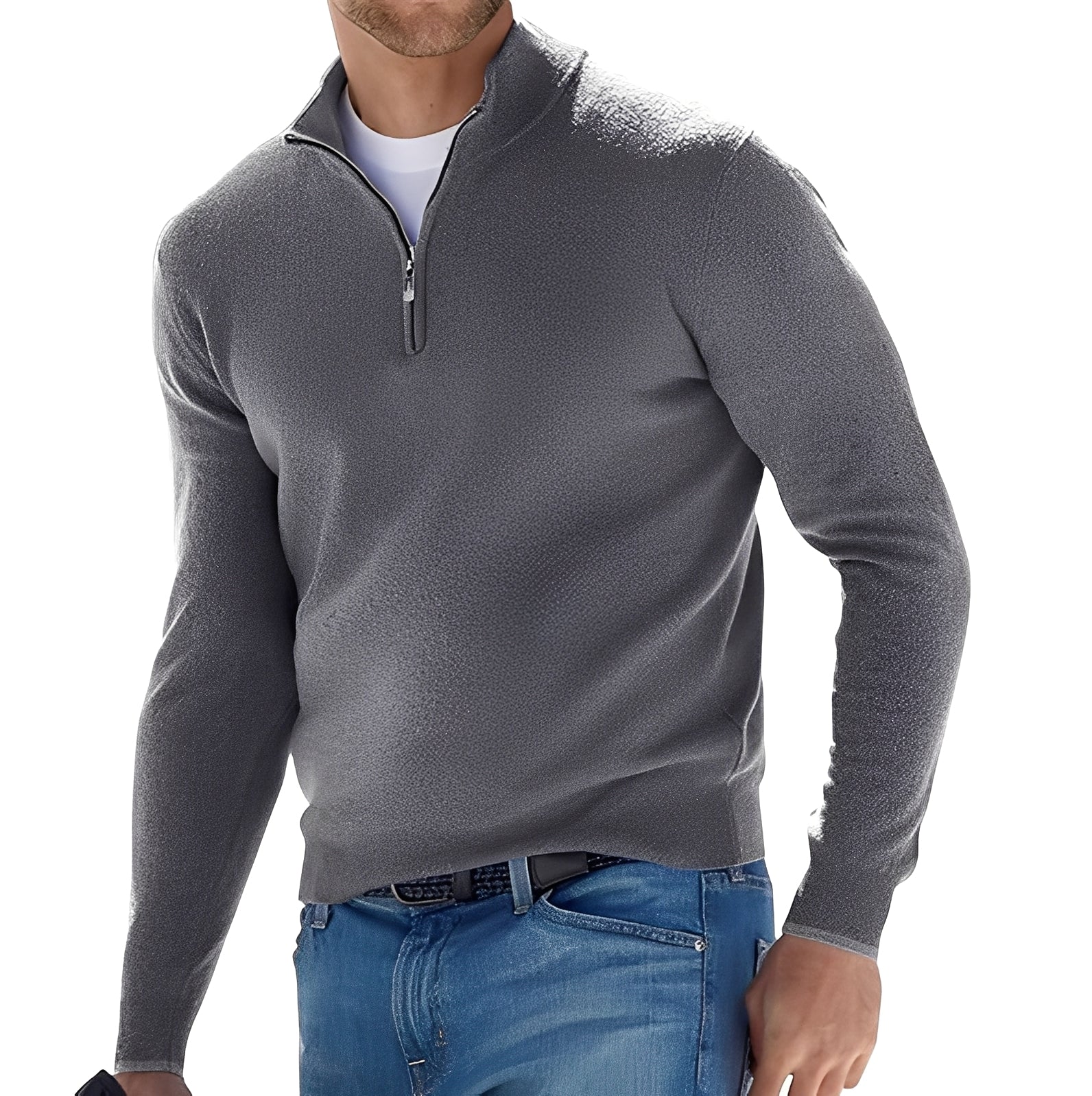 Kennith - Maglione casual con zip per uomo