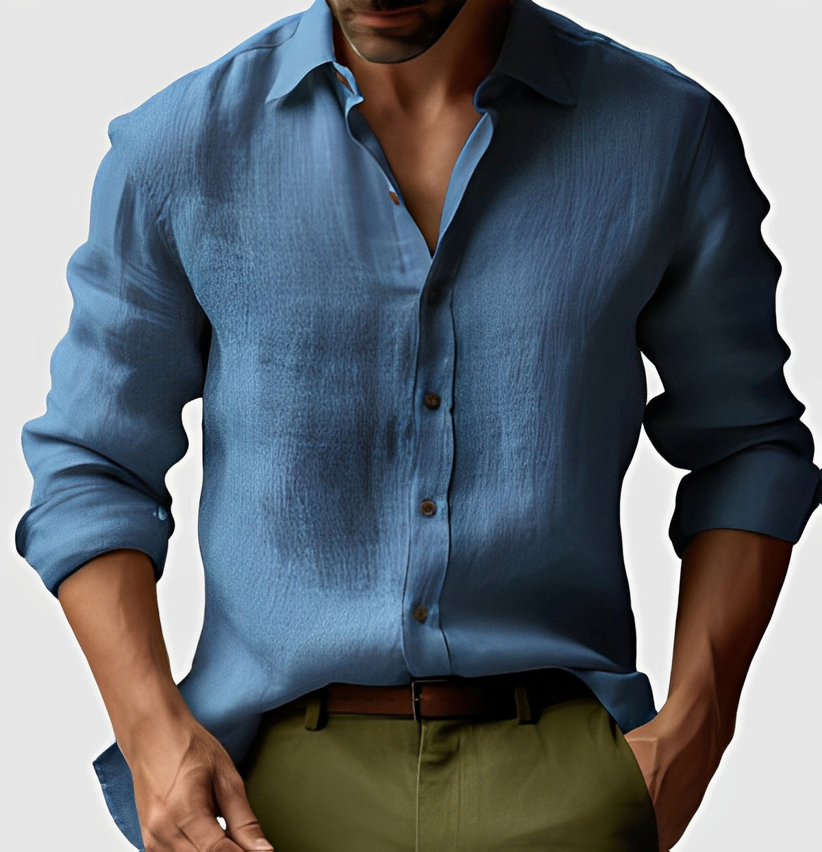 Emile - Classico, semplice camicia di lino per uomo