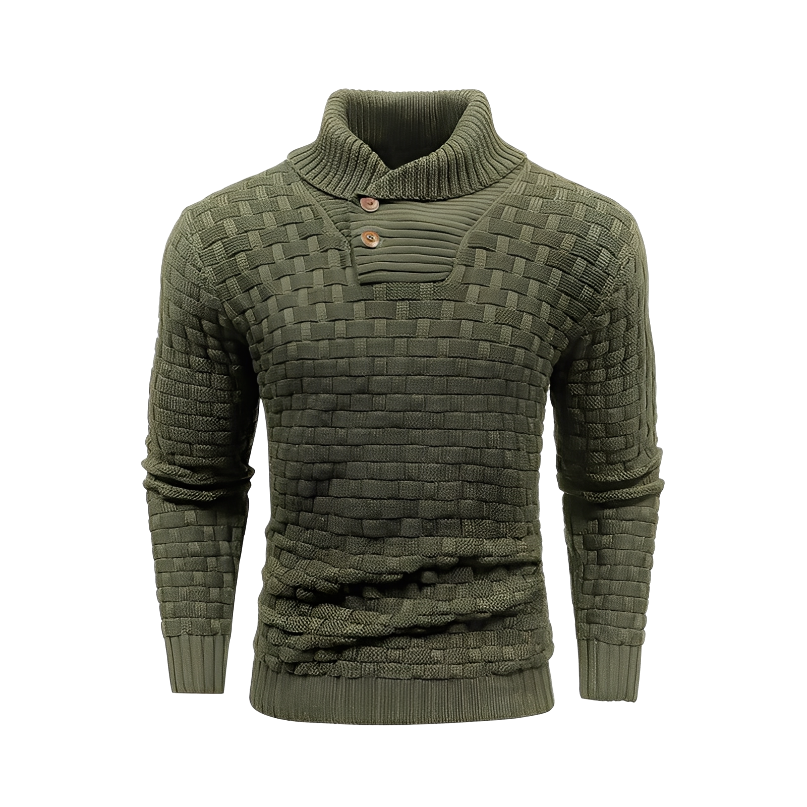 Branson - Maglione casual a maglia con collo alto per uomo