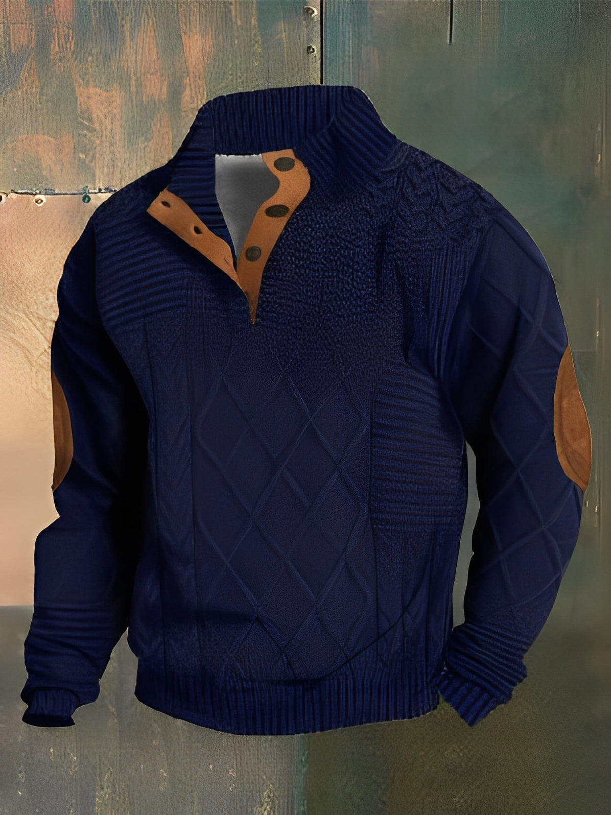 Hugh - Maglione retro a collo alto in cashmere per uomo