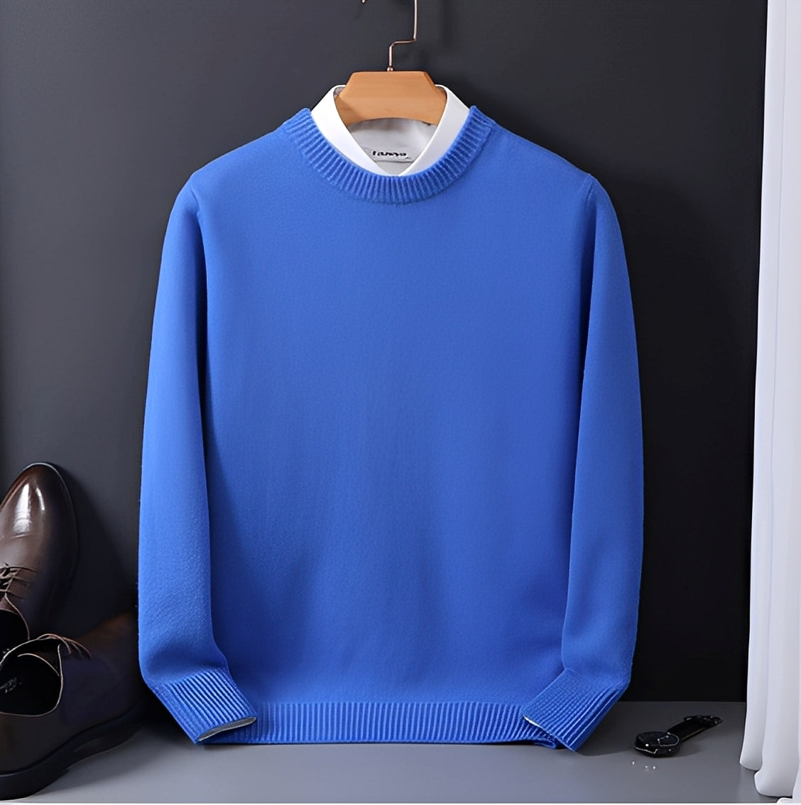 Esmund - Maglione casual in cashmere a vestibilità ampia per uomo