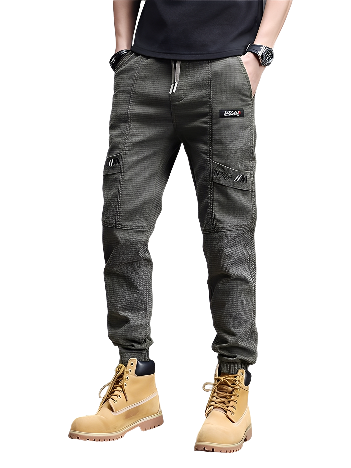 Alvin - Eleganti pantaloni jogging elasticizzati con coulisse per uomini