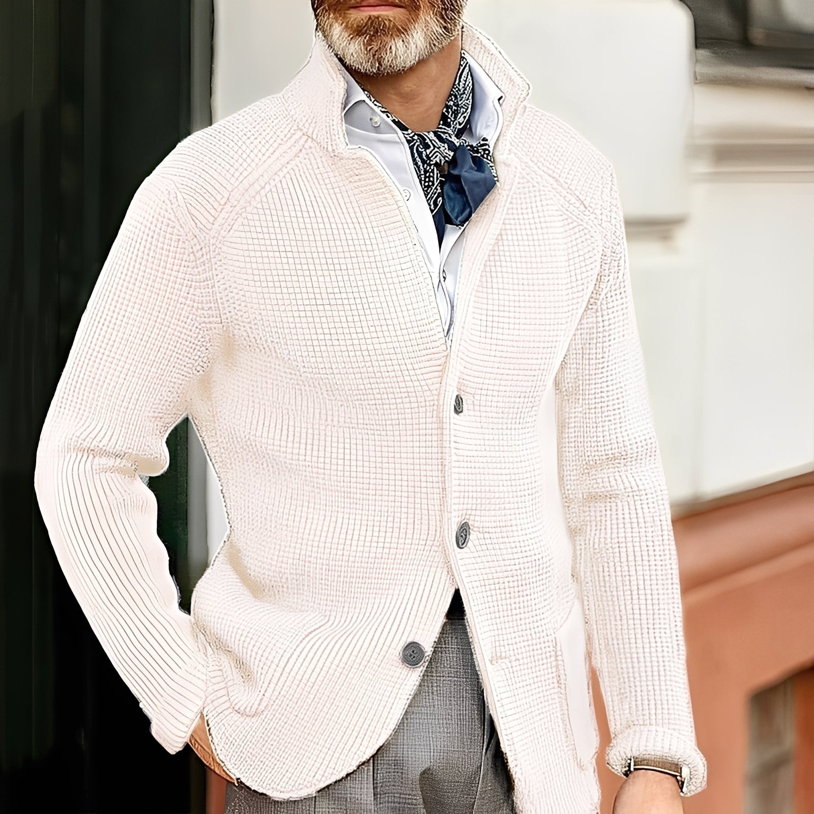 Kayden - Cardigan elegante con collo alto per uomo