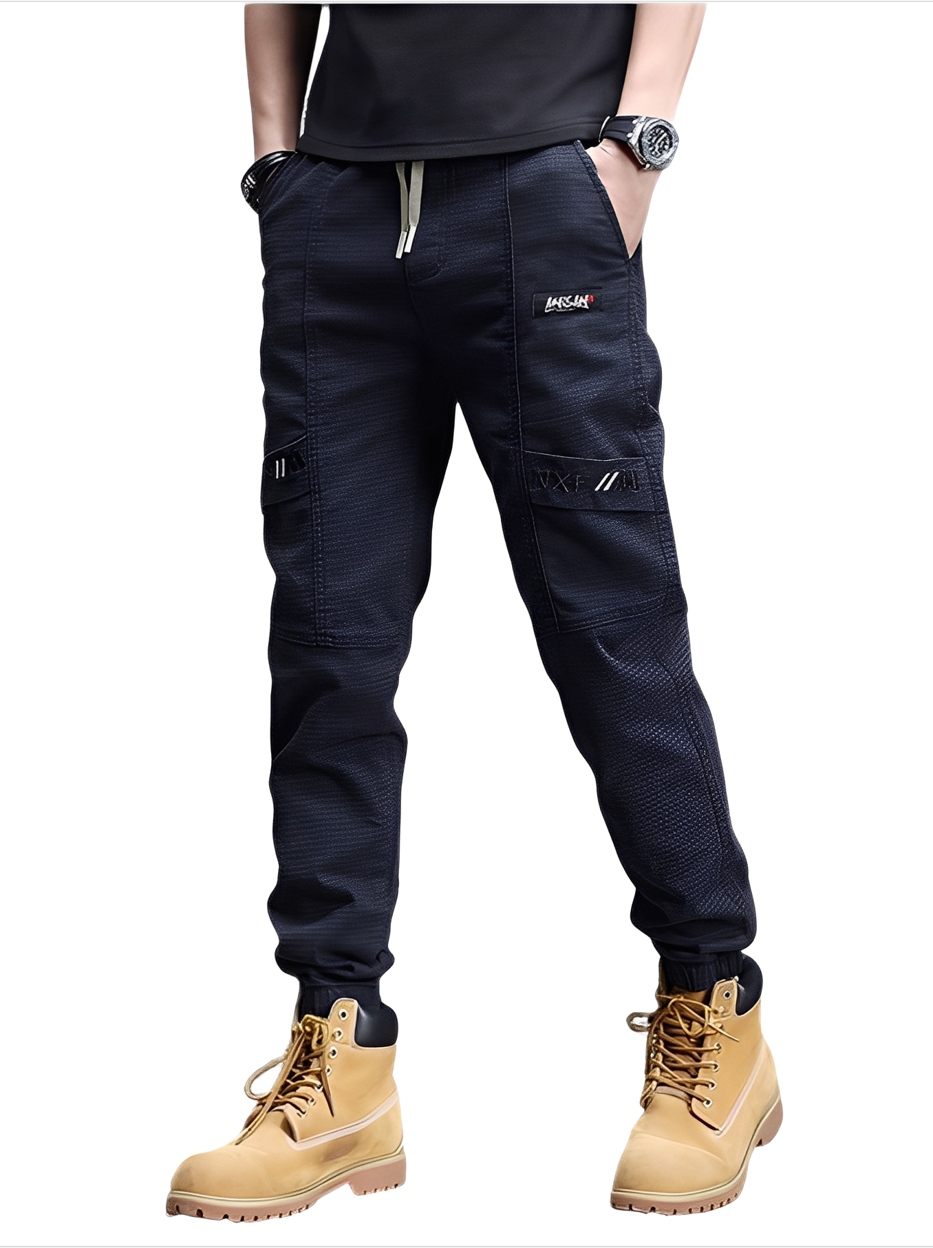 Alvin - Eleganti pantaloni jogging elasticizzati con coulisse per uomini