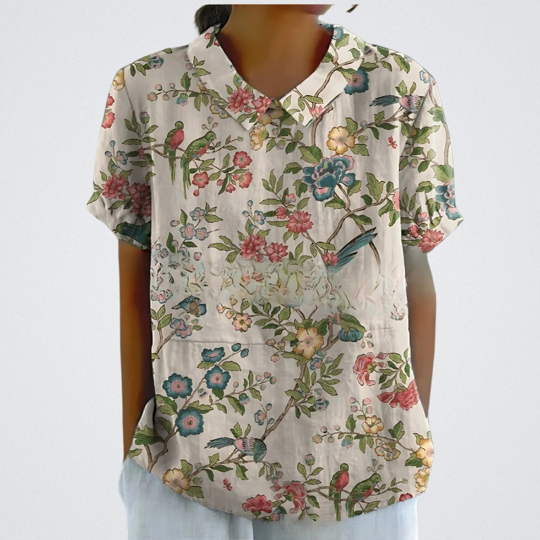 FABIANA|BLUSA FLOREALE ELEGANTE
