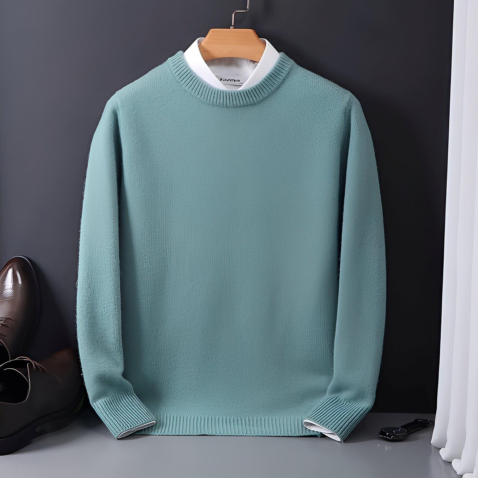 Esmund - Maglione casual in cashmere a vestibilità ampia per uomo