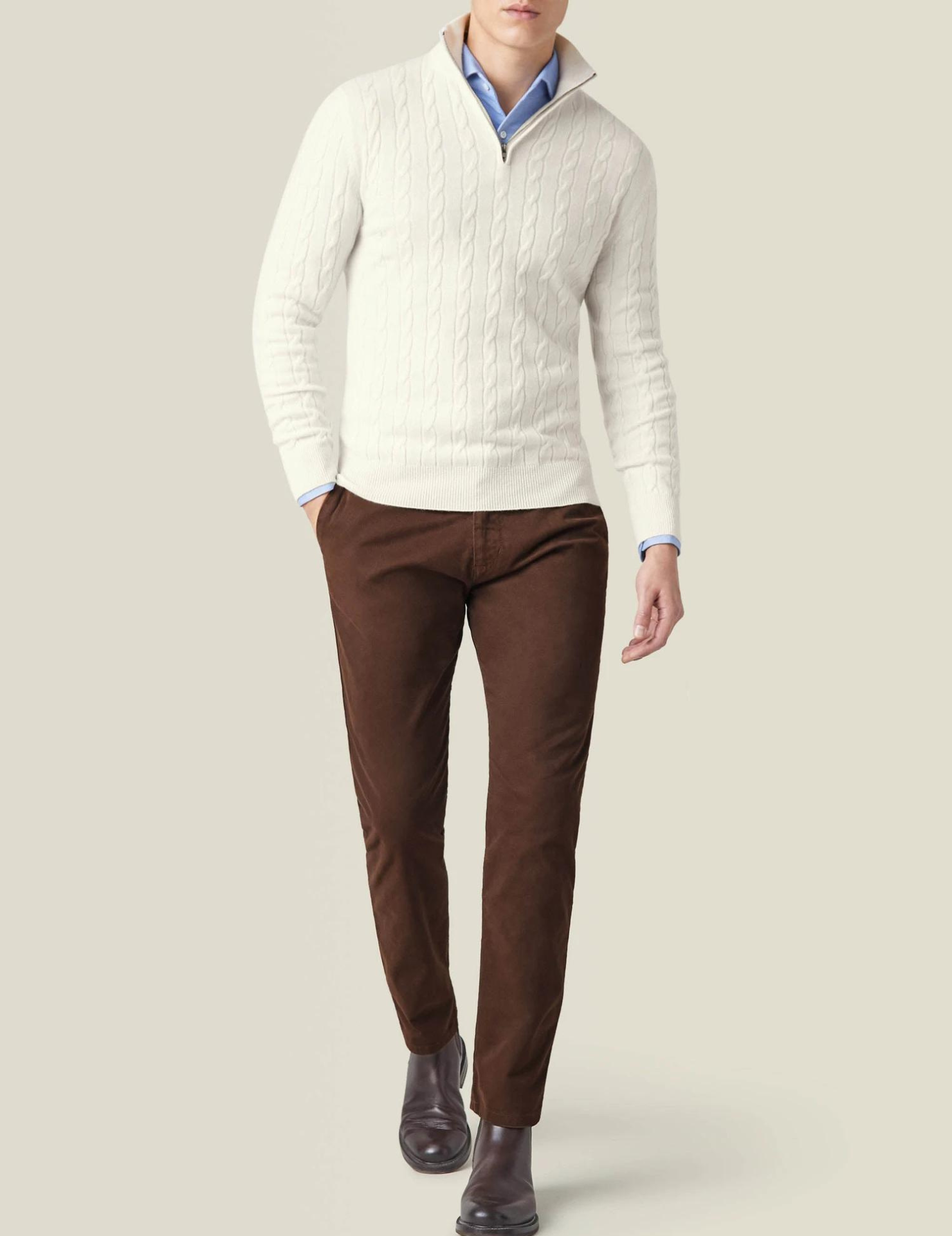 Zephyr - Maglione a trecce con zip