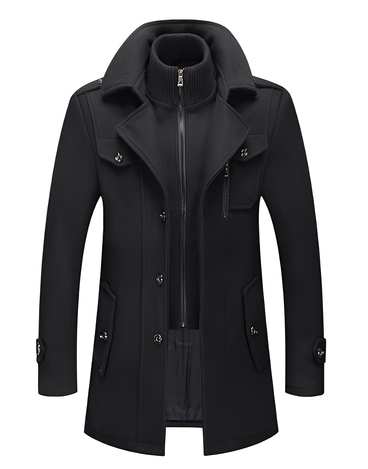 Gareth - Elegante trenchcoat a doppio strato per uomini