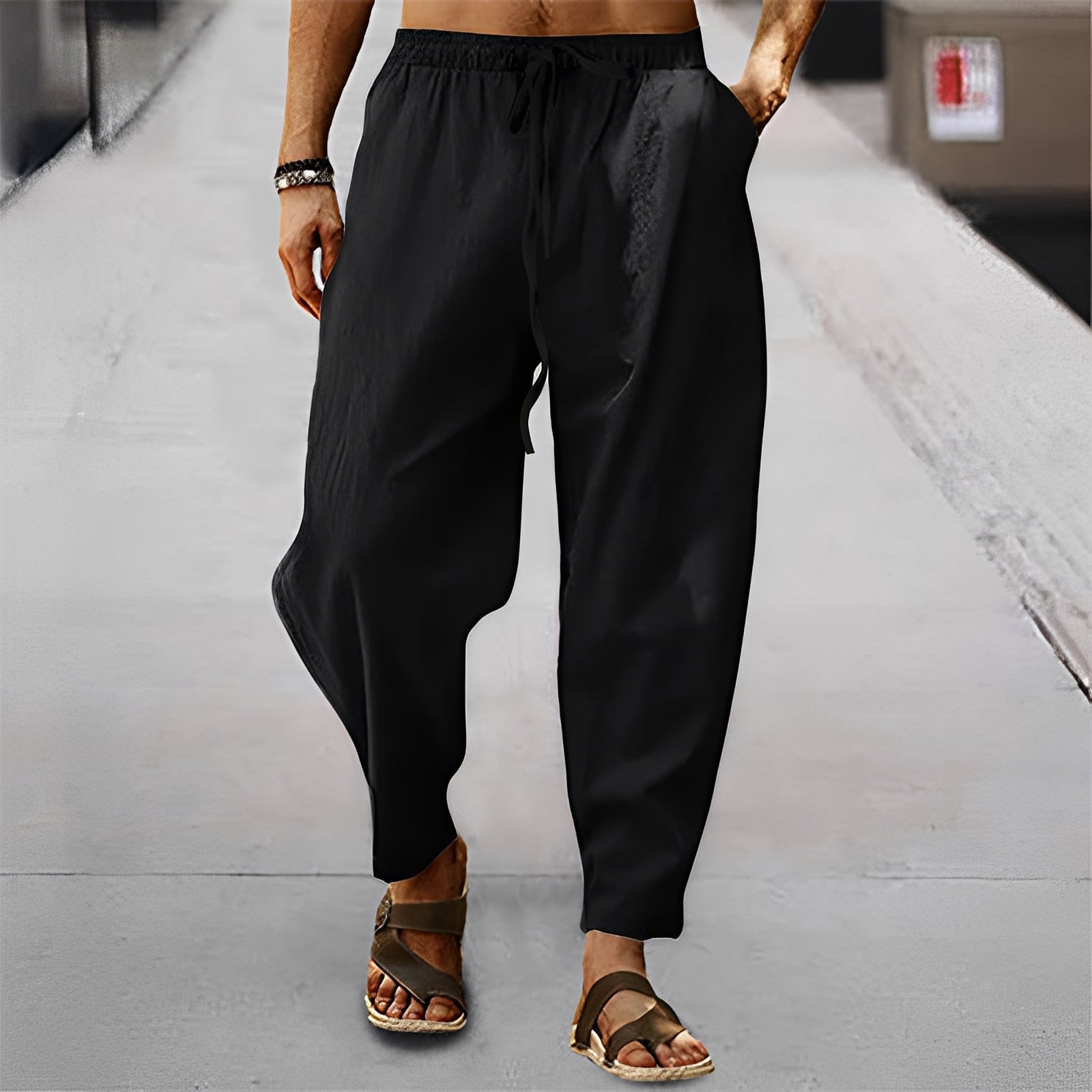 Jaxson - Leggeri Pantaloncini da Spiaggia in Lino per Uomo