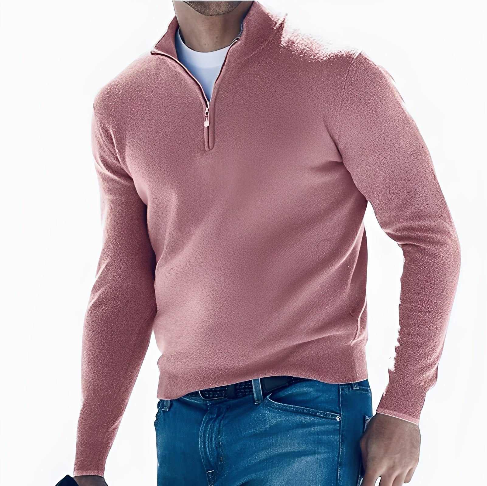 Kennith - Maglione casual con zip per uomo