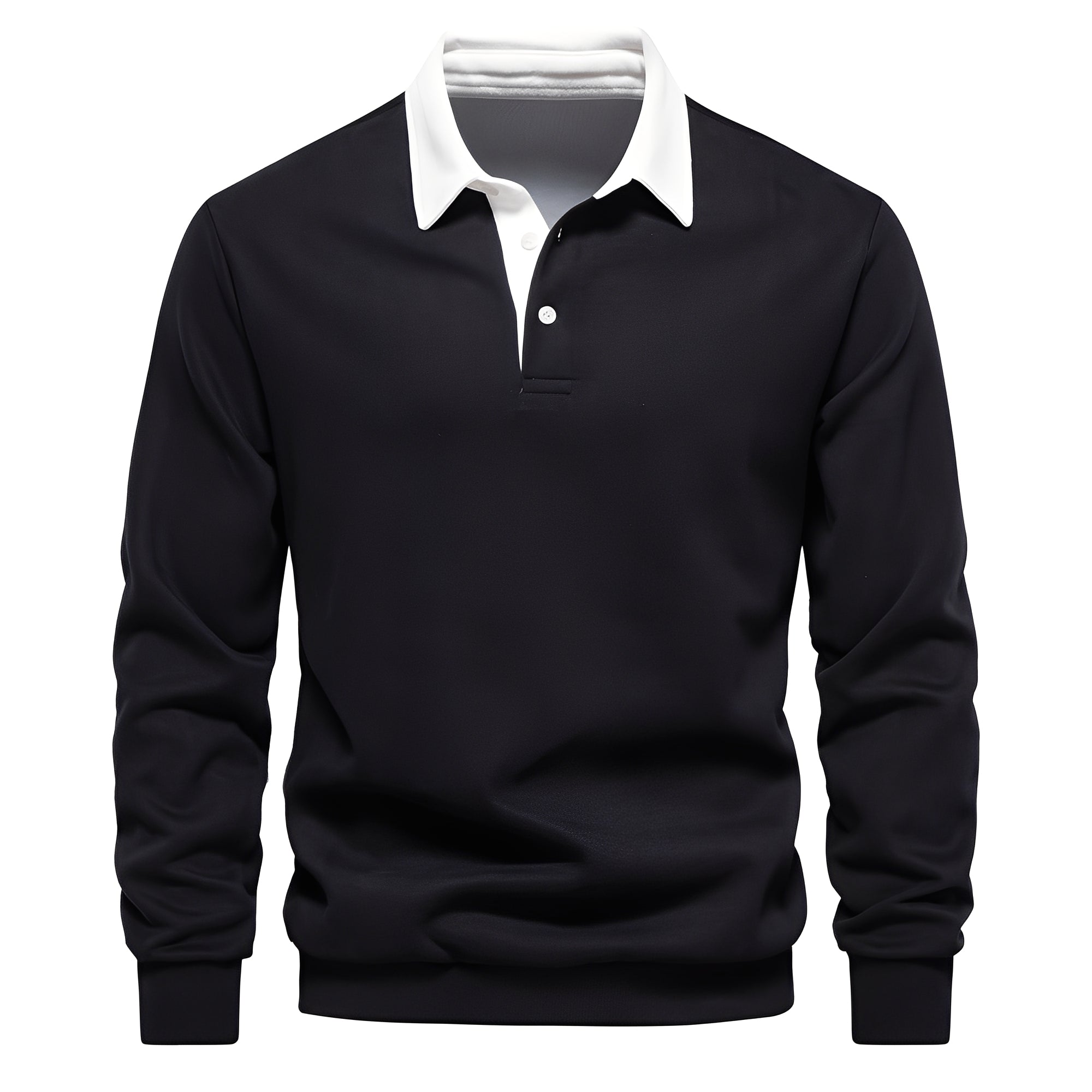 Shelton - Polo a maniche lunghe casual per uomo
