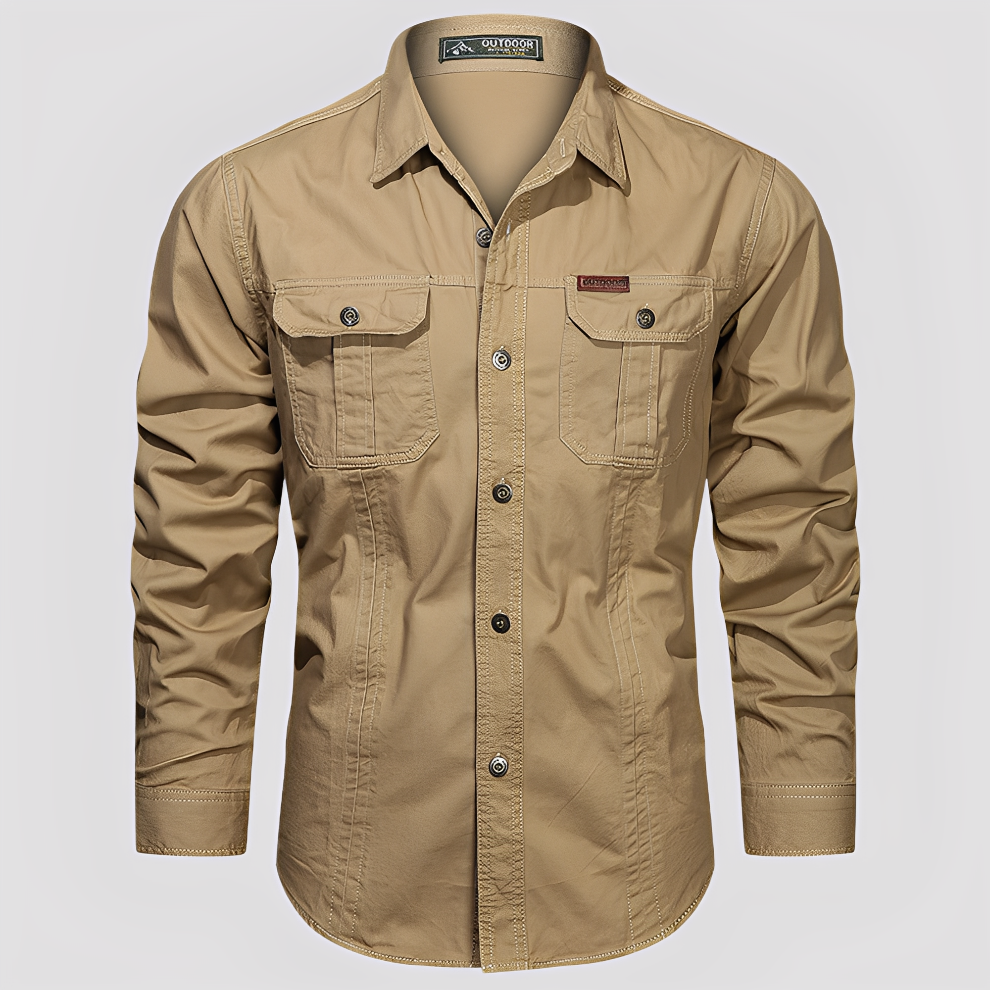 Ranulph - Camicia Cargo a Maniche Lunghe Casual per Uomo