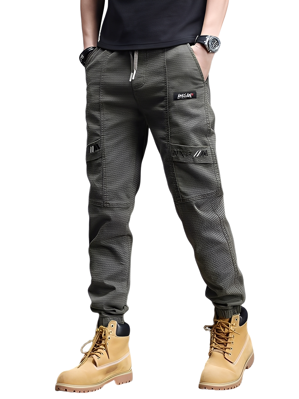 Alvin - Eleganti pantaloni jogging elasticizzati con coulisse per uomini