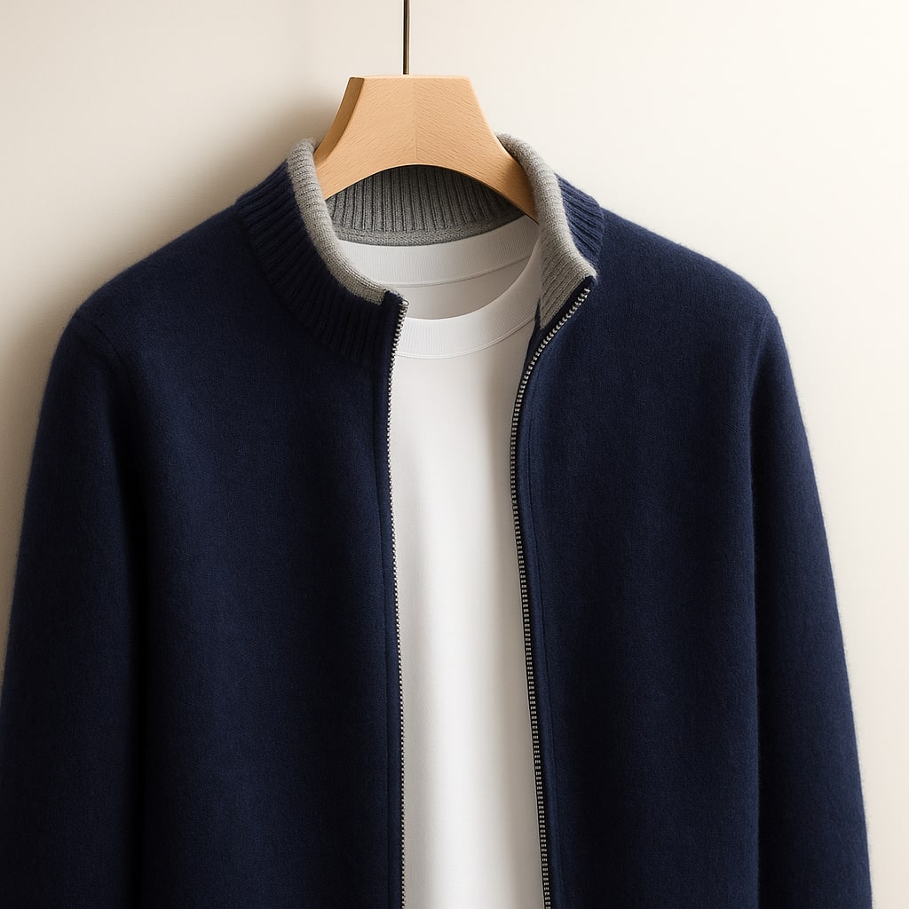 HARVEY™|GIACCA ZIP IN LANA ELEGANTE