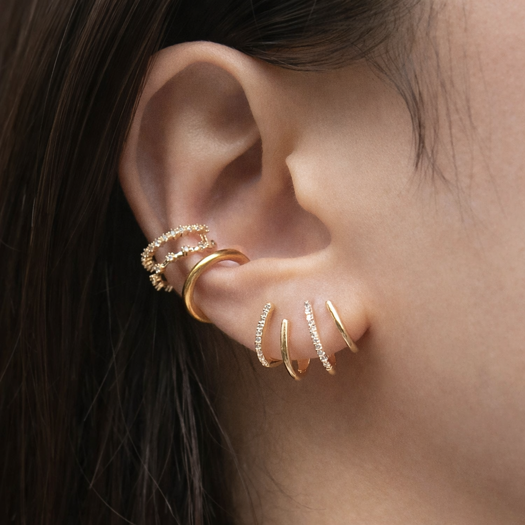 Chiara™ | Orecchino ear cuff a spirale dal design moderno