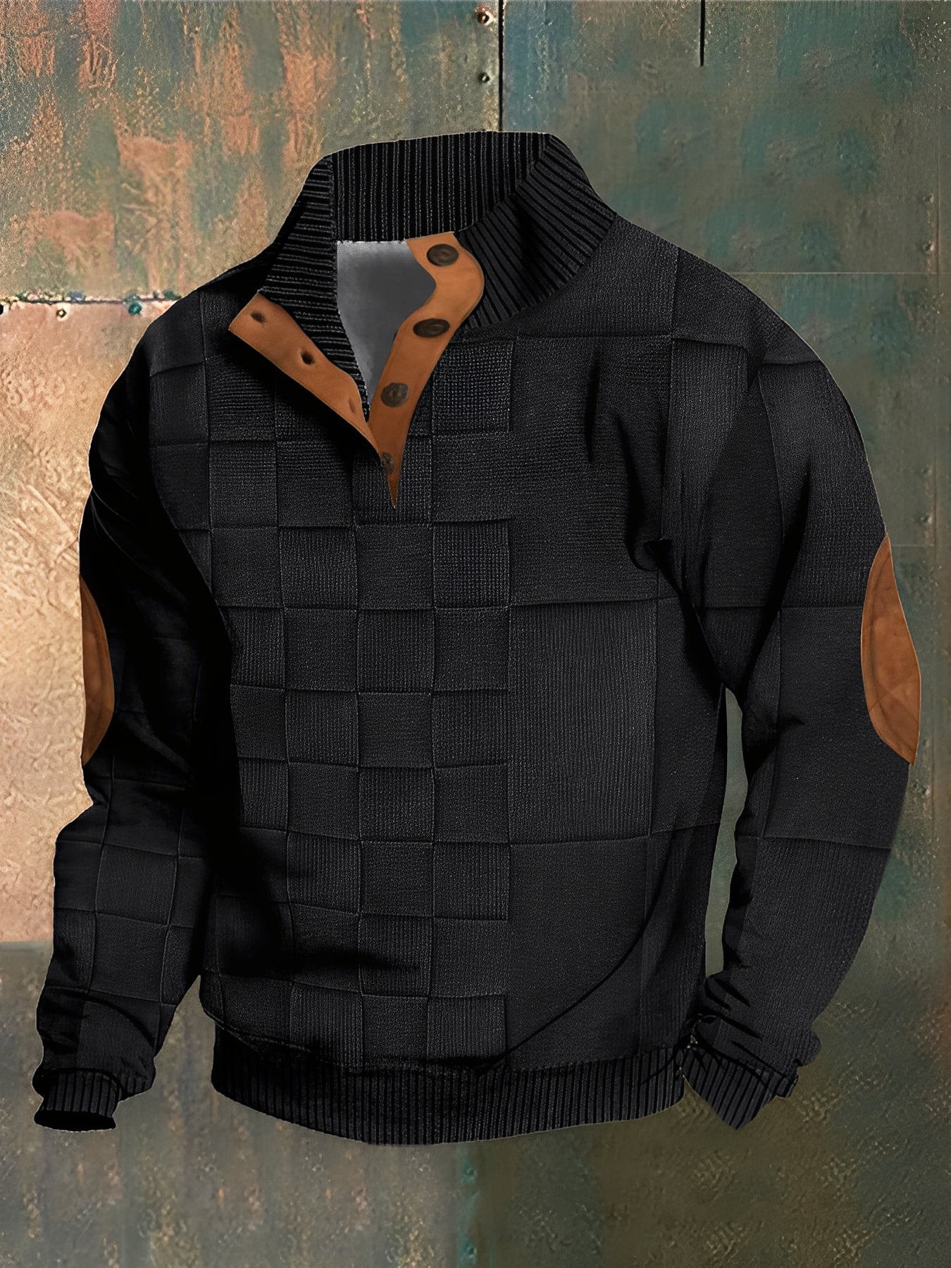 Hugh - Maglione retro a collo alto in cashmere per uomo