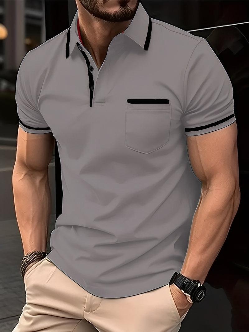 Garrick - Polo casual con tasca per uomini