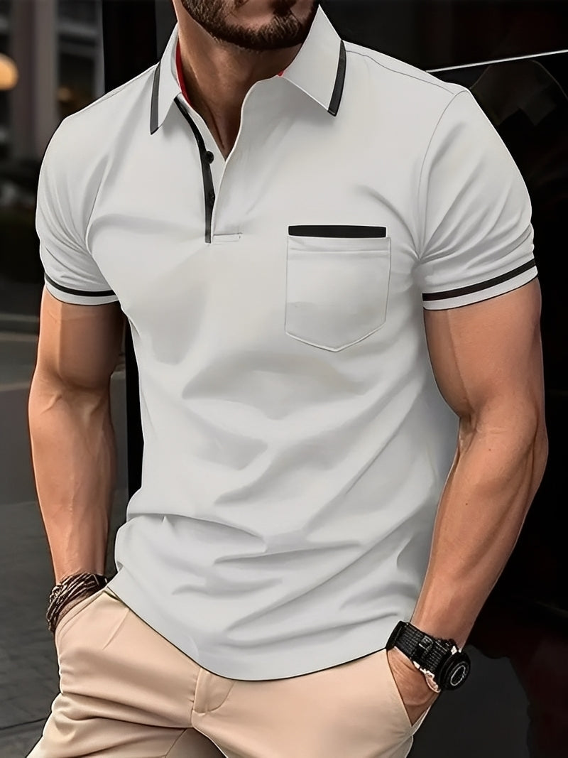 Garrick - Polo casual con tasca per uomini