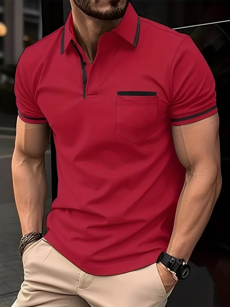 Garrick - Polo casual con tasca per uomini