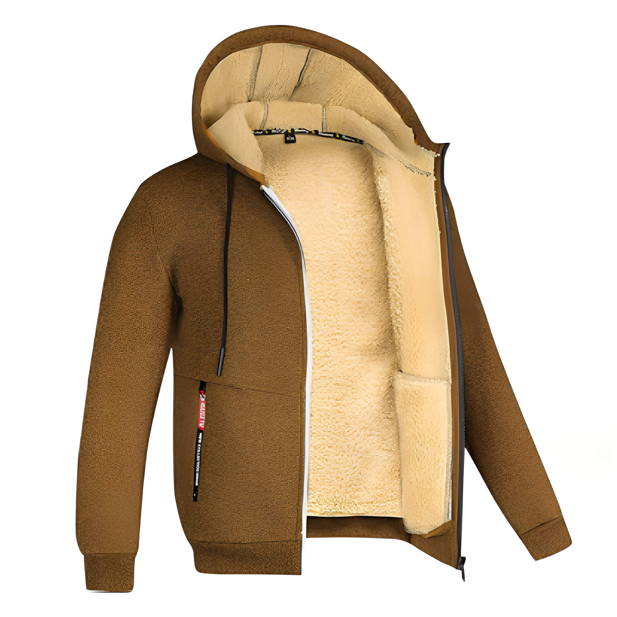 Davin - Giacca in pile casual con cappuccio per uomini