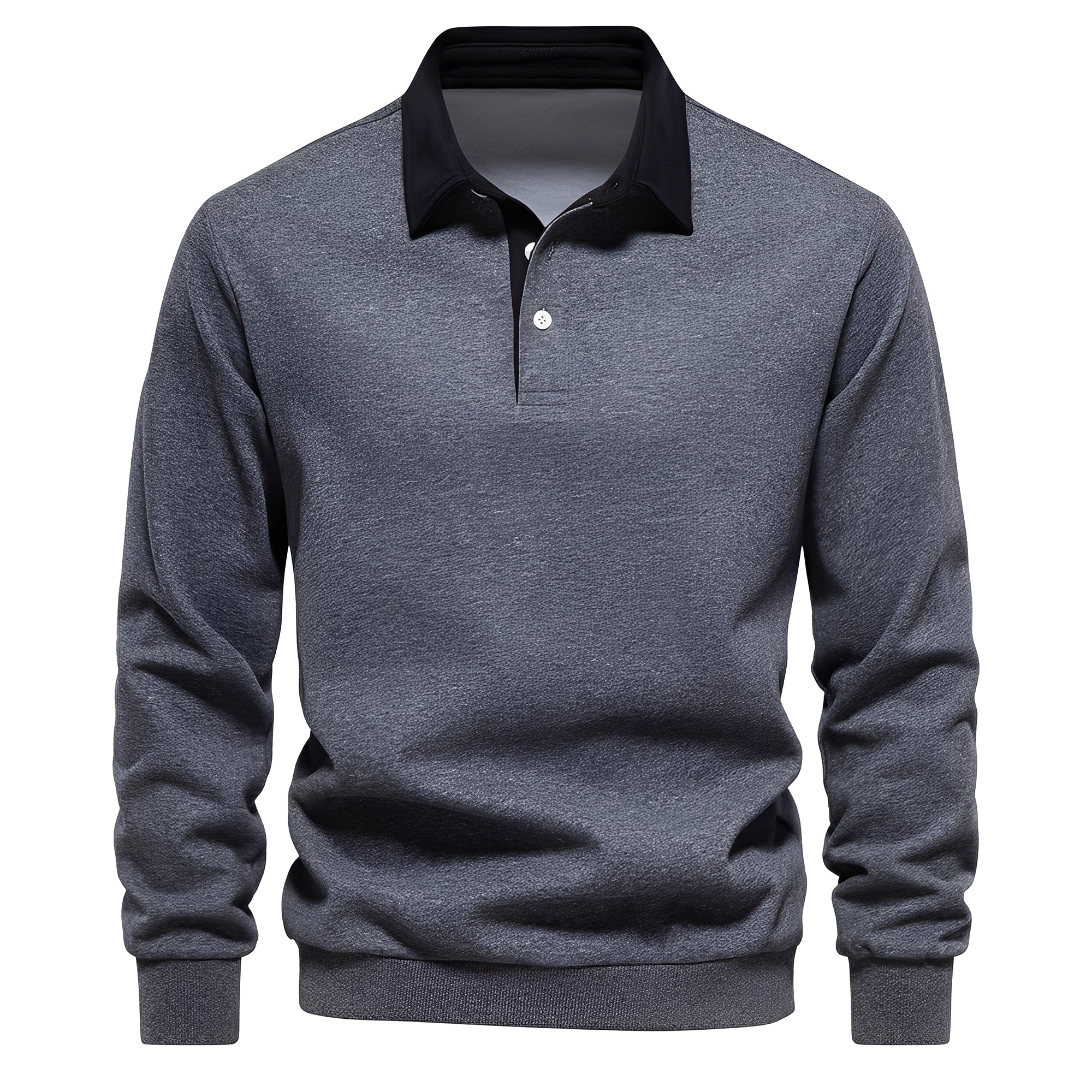 Shelton - Polo a maniche lunghe casual per uomo