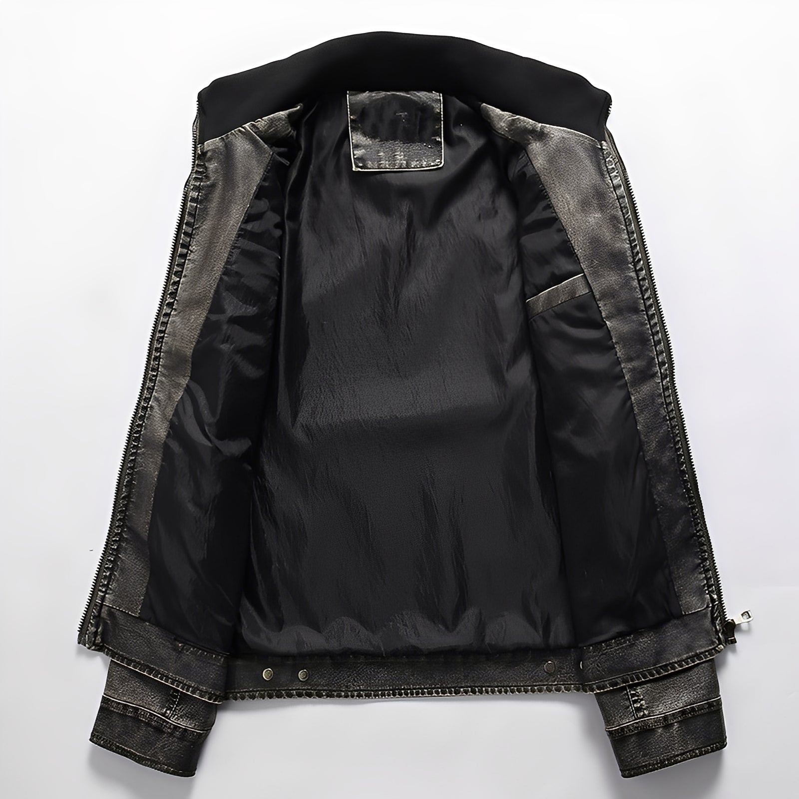 Kevin - Classica giacca in pelle con tasche per uomini
