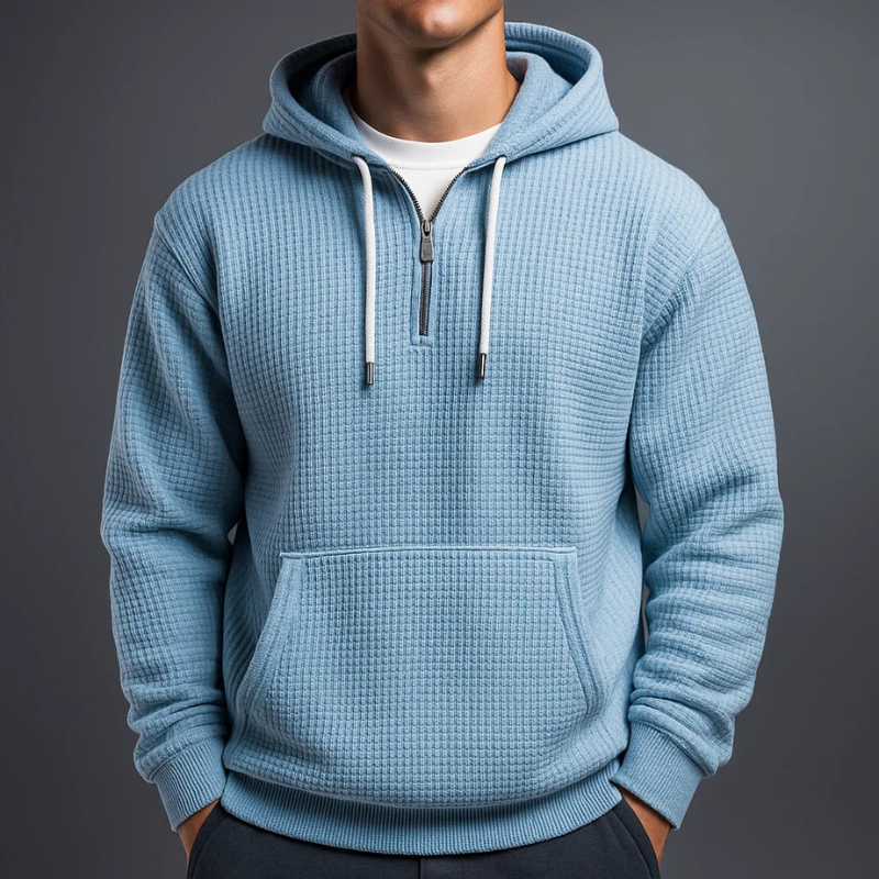 SILVORO | FELPA CON CAPPUCCIO A MAGLIA WAFFLE DA UOMO
