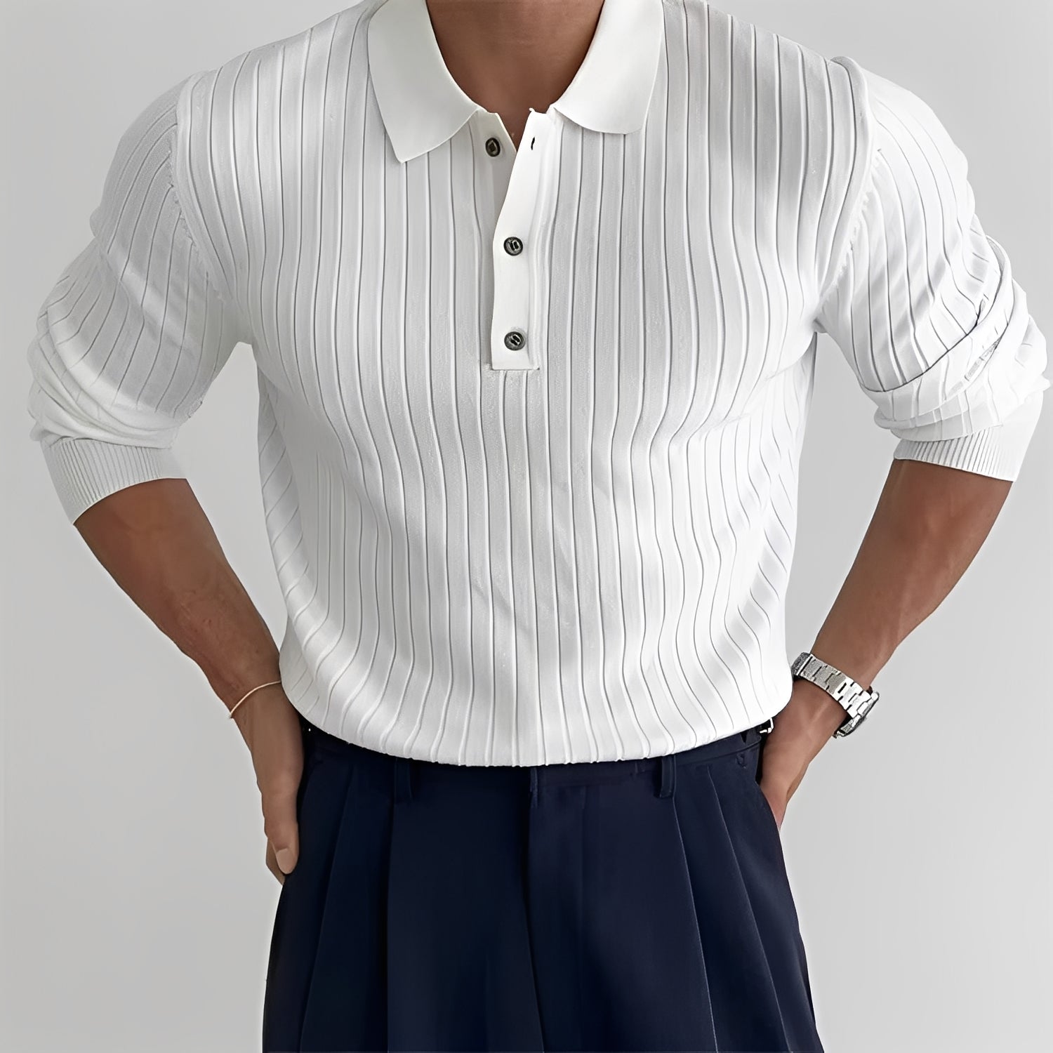 Raphael - Camicia a maniche lunghe con colletto a revers per uomo